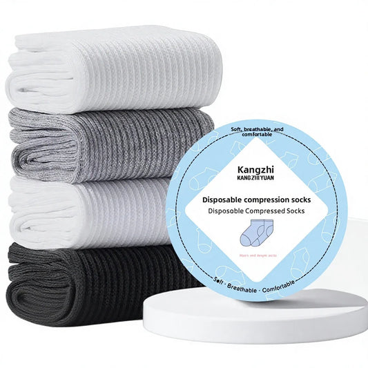 Disposable Breathable Comfortable Compression Mid-Calf Socks Unisex Spring/Summer Business Travel Throw-Away Daily-Use Socks